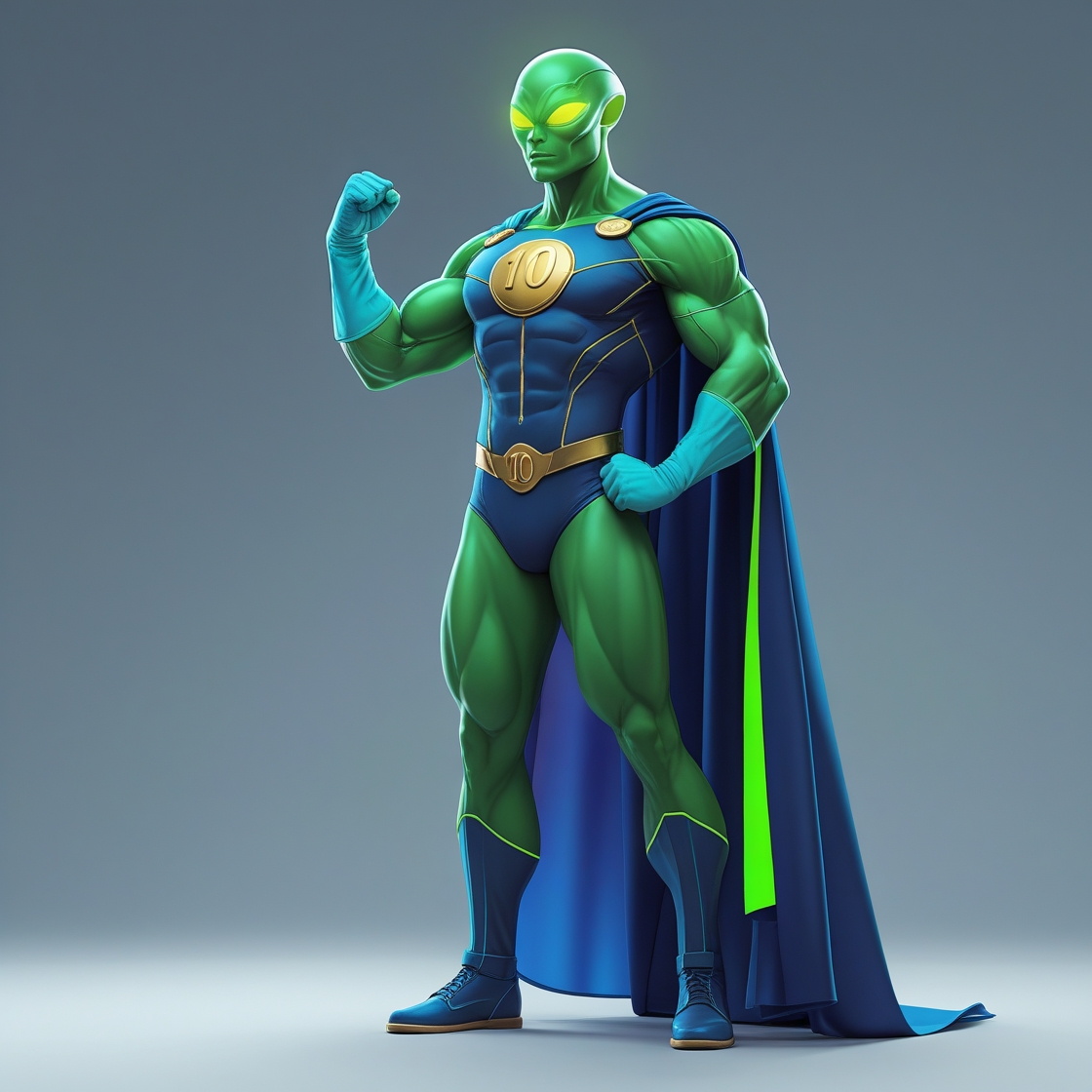 TenCoin Alien Superhero Mascot